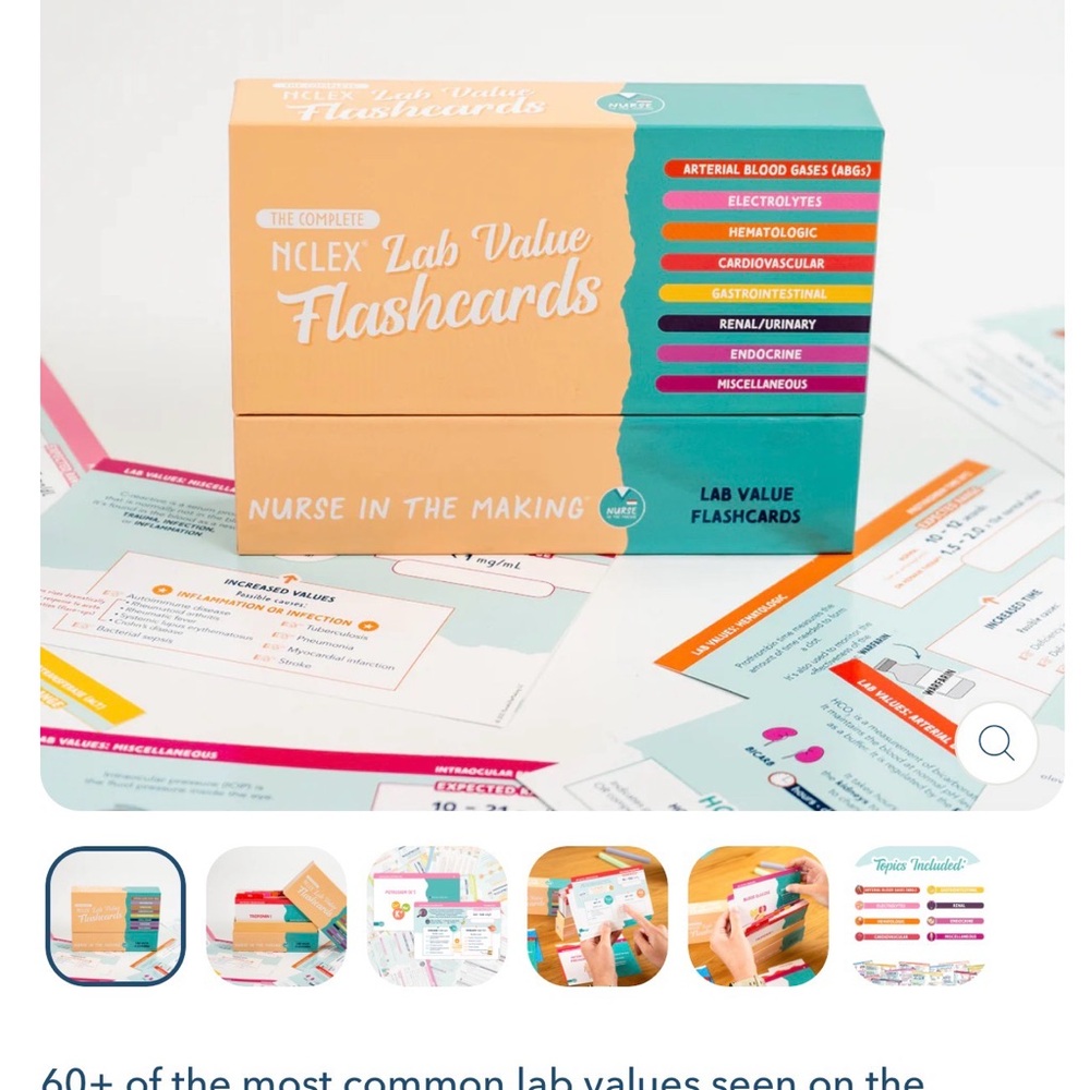 Nurse in the making NCLEX Lab Value Flashcards
